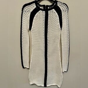 Marciano Black and White Knit Mini Dress Small